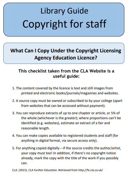 Copyright guide for staff 2021