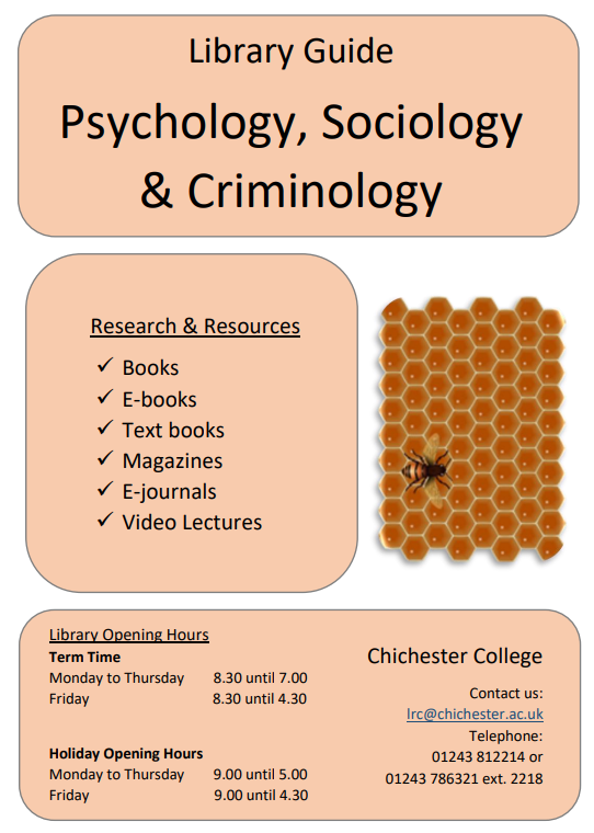Library guide : Psychology, Sociology and Criminology