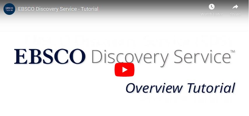 EBSCO Discovery Service video