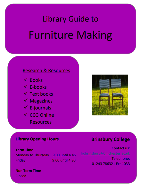 Furniture making leaflet