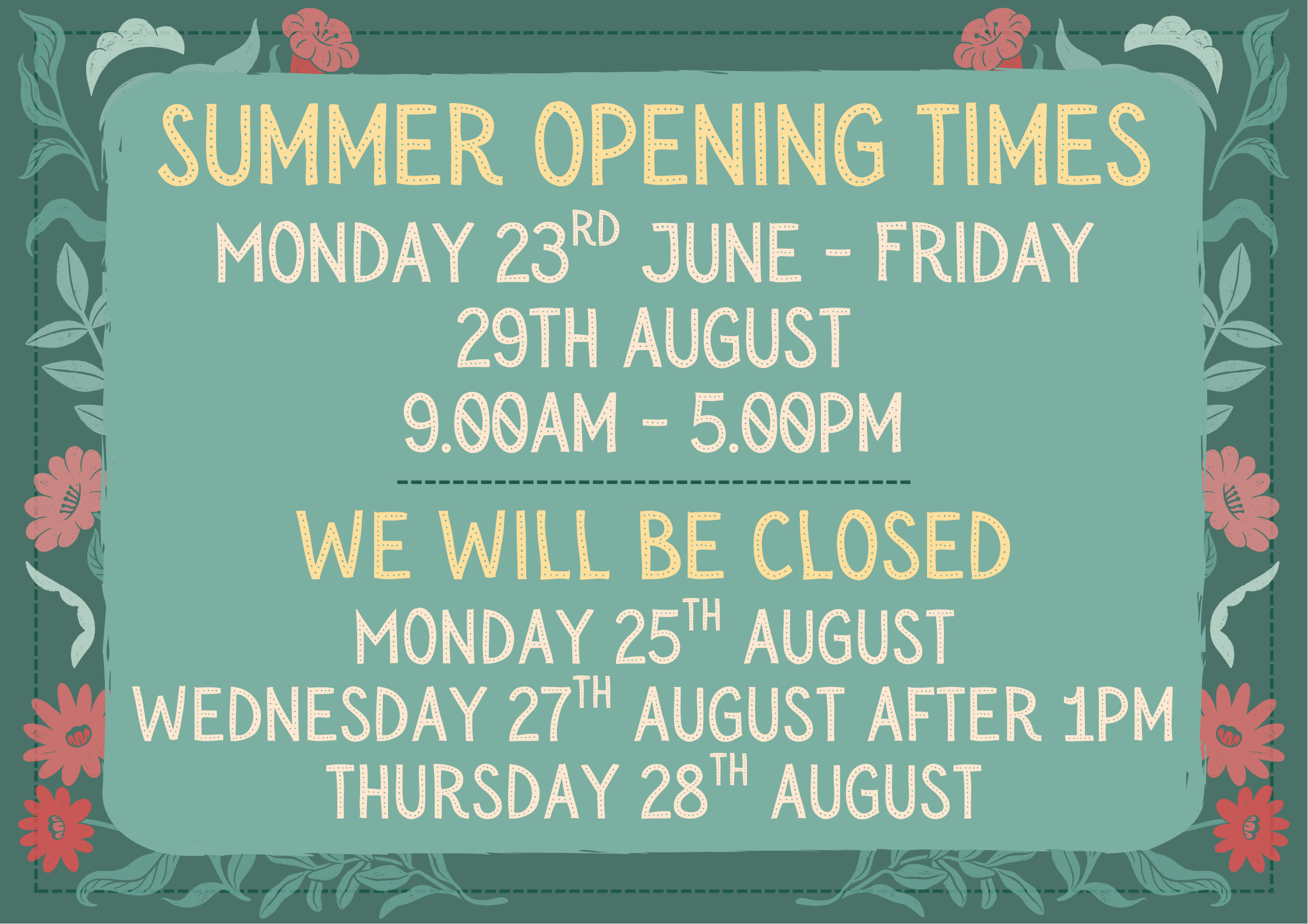 Summer openings poster